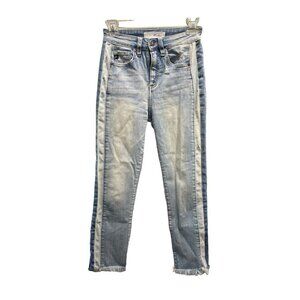 Kancan Estilo KC9175M Cropped Jeans Faded Distressed Side Paneled Size 3/25